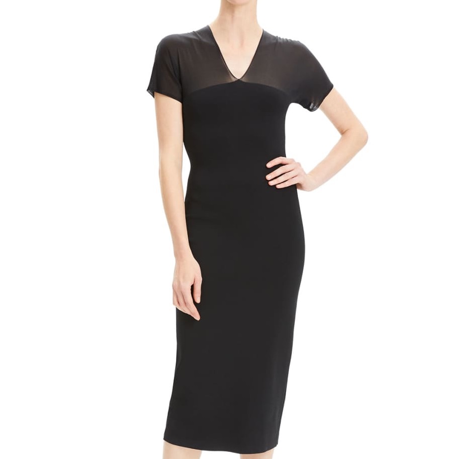 Theory Short-Sleeve V-Neck Kimono Midi Dress Size 4